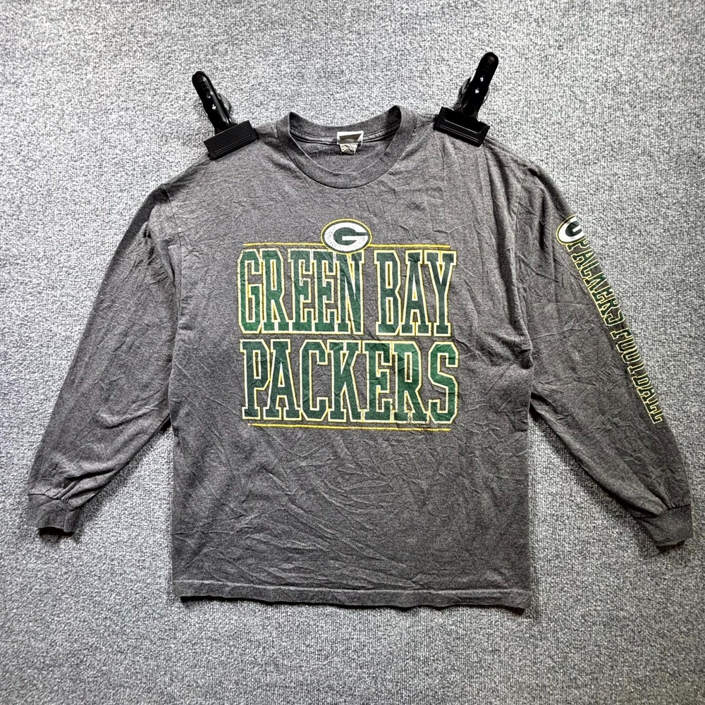 Vintage NFL Team Apparel Green Bay Packers Football T-Shirt Men's XL Gray Retro